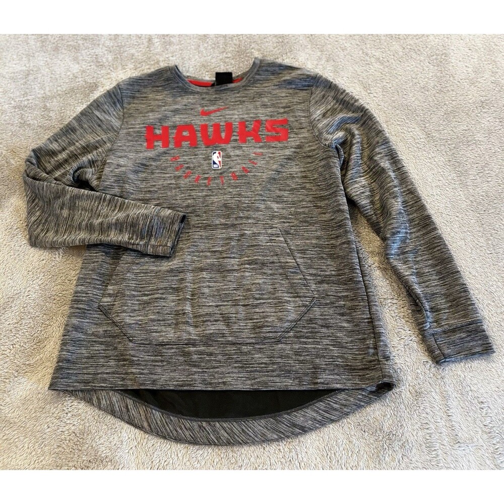 Atlanta Hawks Sweatshirt Men's Large Gray Nike Crewneck Active